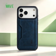 Wave Magsafe Hoes met portemonnee iPhone 12 / 12 Pro - Blauw