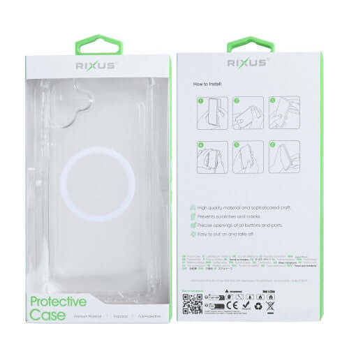 Rixus Anti-Burst hoesje voor Samsung Galaxy A07 / A08 – MagSafe-compatibel, transparant