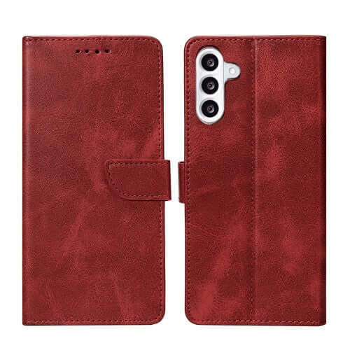 Rixus bookcase voor Samsung Galaxy A56 – donkerrood