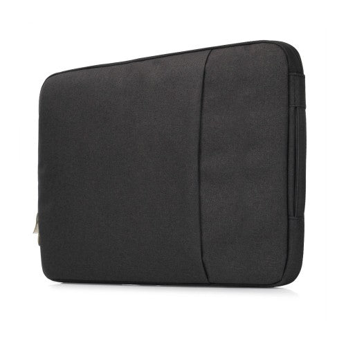 Zwarte laptop sleeve 13-14 inch voor bescherming en transport van je laptop.