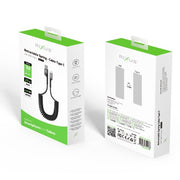 Rixus RXUC17AC intrekbare USB-A naar USB-C spiraalkabel zwart – productoverzicht
