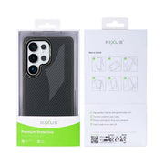 Rixus Mag Carbon hoesje voor Samsung Galaxy S25 Ultra – MagSafe-compatibel, titaniumzwart