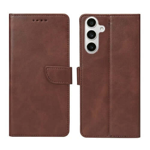 Rixus bookcase voor Samsung Galaxy S24 FE – bruin