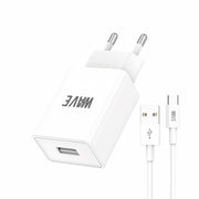 Wave WA-319W-20 Travel Charger 12W USB-A Port With USB-C Cable (wit)