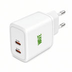Wave WA-100 Snellader 35W – 2x USB-C PD Wandlader – Wit - Laad Centrum