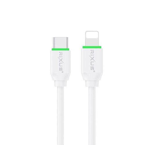 Rixus RXUC13L USB-C naar Lightning kabel 30cm 30W wit – kabeldetail