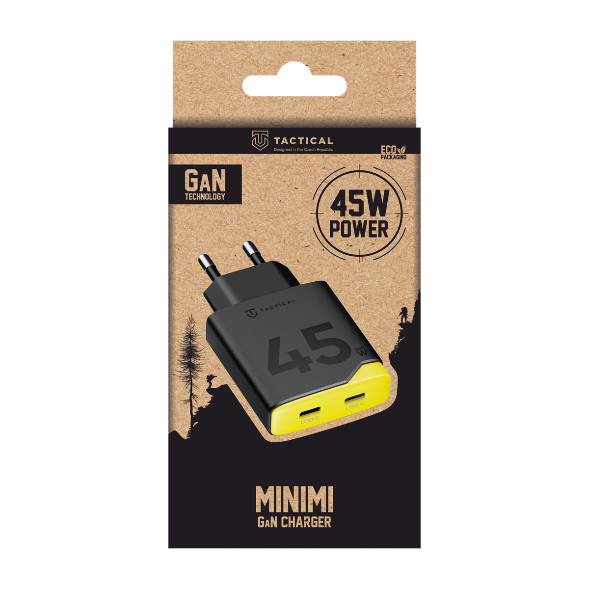 Tactical Minimi Dual USB-C 45W GaN Travel Charger - 8596311298912