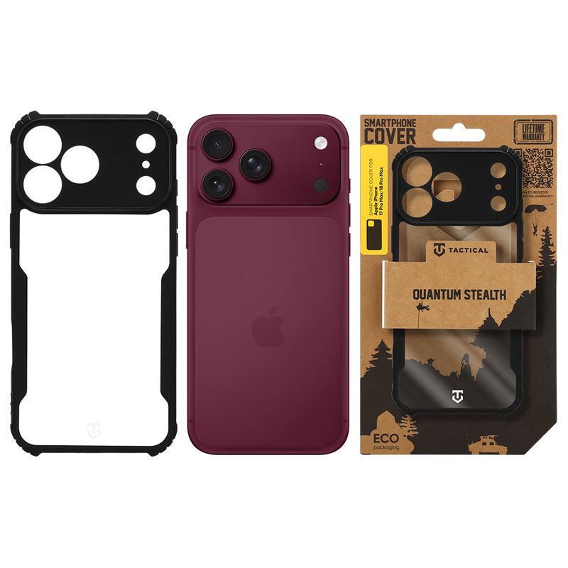 Tactical iPhone 17 Pro Max/18 Pro Max Quantum Stealth Cover - 8596311314995 - Clear Black