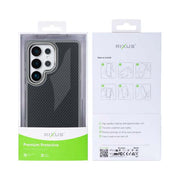 Rixus Mag Carbon hoesje voor Samsung Galaxy S25 Ultra – MagSafe-compatibel, titaniumgrijs