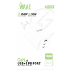 Wave WA-168 GaN Fast Travel Adapter – 100W PD + 30W USB-A - Laad Centrum