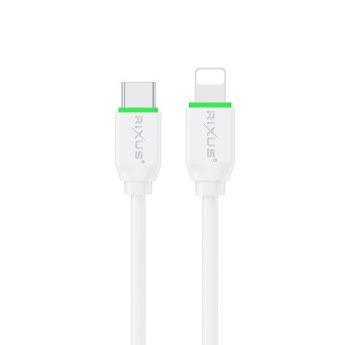 Rixus RXUC18L USB-C naar Lightning snellaadkabel 1m 20W wit – verpakking