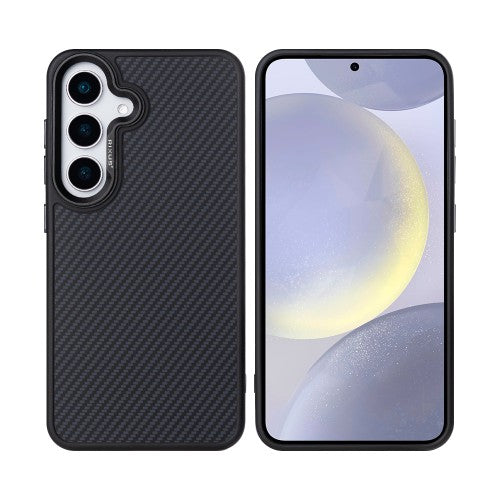 Rixus Mag Carbon hoesje voor Samsung Galaxy S25 Plus – MagSafe-compatibel, titaniumzwart