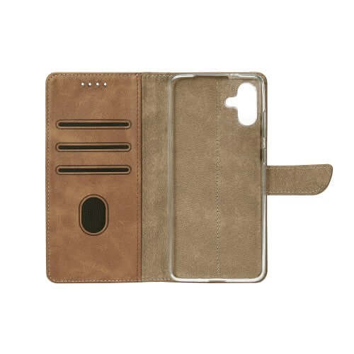 Rixus bookcase voor Samsung Galaxy A06 – lichtbruin