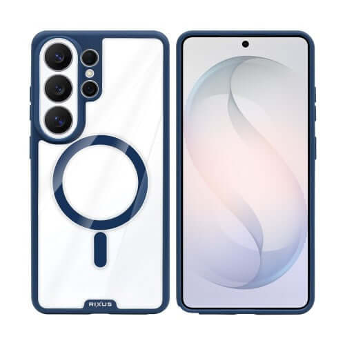 Rixus Crystal Amber hoesje voor Samsung Galaxy S26 Ultra – diepblauw