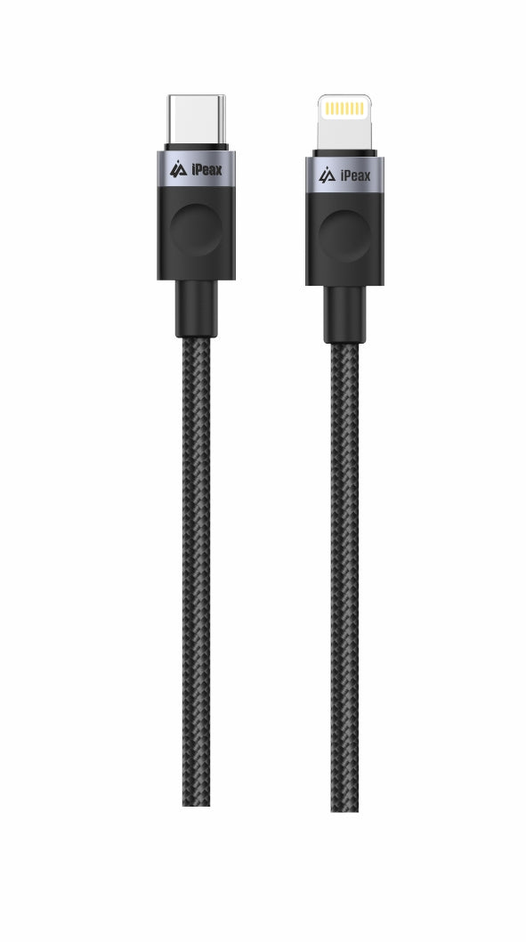 iPeax USB-C naar Lightning kabel - 1 Meter Zwart voor snelladen en modern gemak