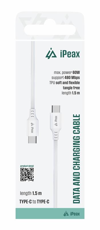 iPeax USB-C naar USB-C Kabel – 1,5 Meter – Wit voor Onbeperkt Opladen - Laad Centrum