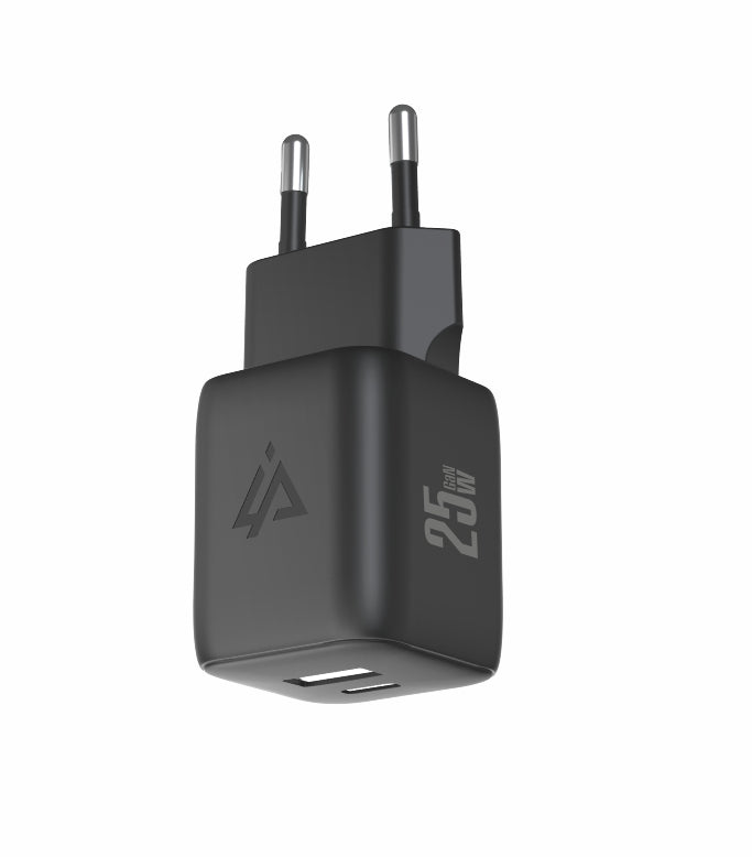 iPeax GaN USB-C + USB-A Wandoplader 25W – Zwart – 90010126