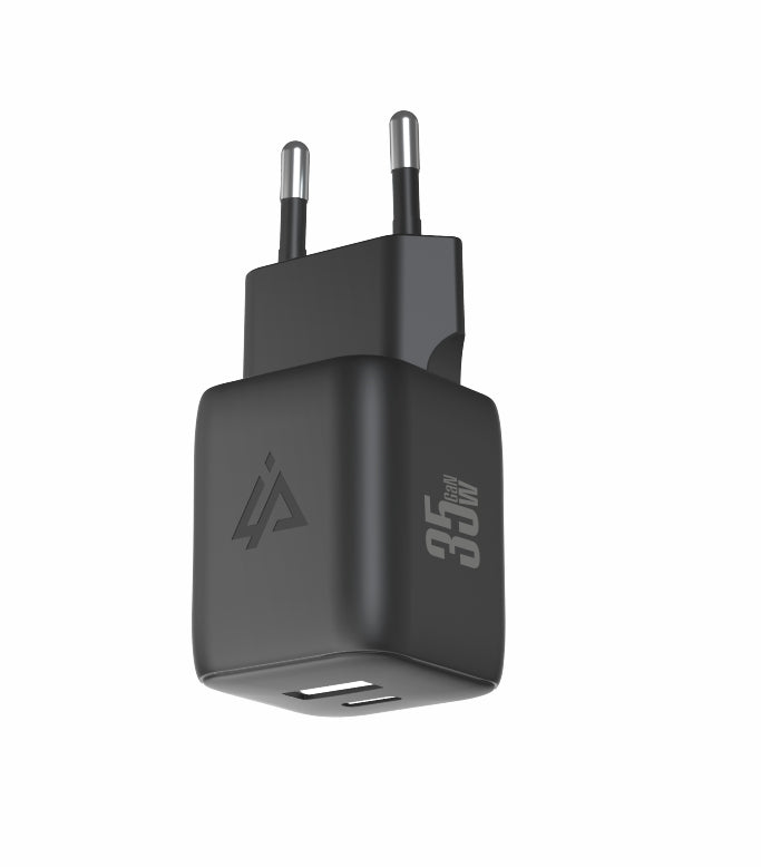 iPeax GaN USB-C + USB-A Wandoplader 35W – Zwart – 90010127