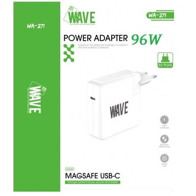 Aangeleverde afbeelding bij de Wave WA-271 USB-C laptopadapter; vermogen controleren