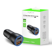 Rixus RXCC12 USB-C PD + QC 3.0 Autolader 38W – Zwart