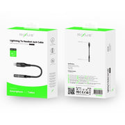 Rixus RXMU36L Lightning naar 3,5mm audio-adapter verpakking voor smartphone en tablet