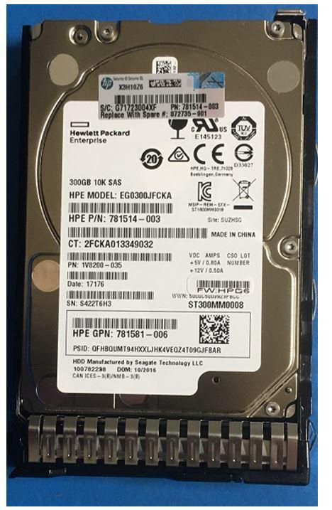 Hewlett Packard Enterprise 300GB, 2.5", 12G SAS, 10K RPM, SFF, SC