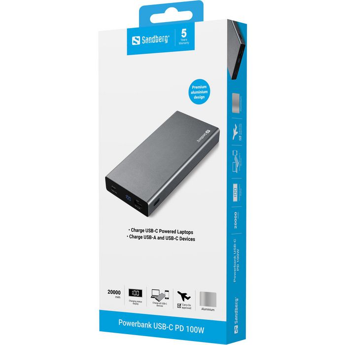 Sandberg Powerbank USB-C PD 100W 20.000 mAh
