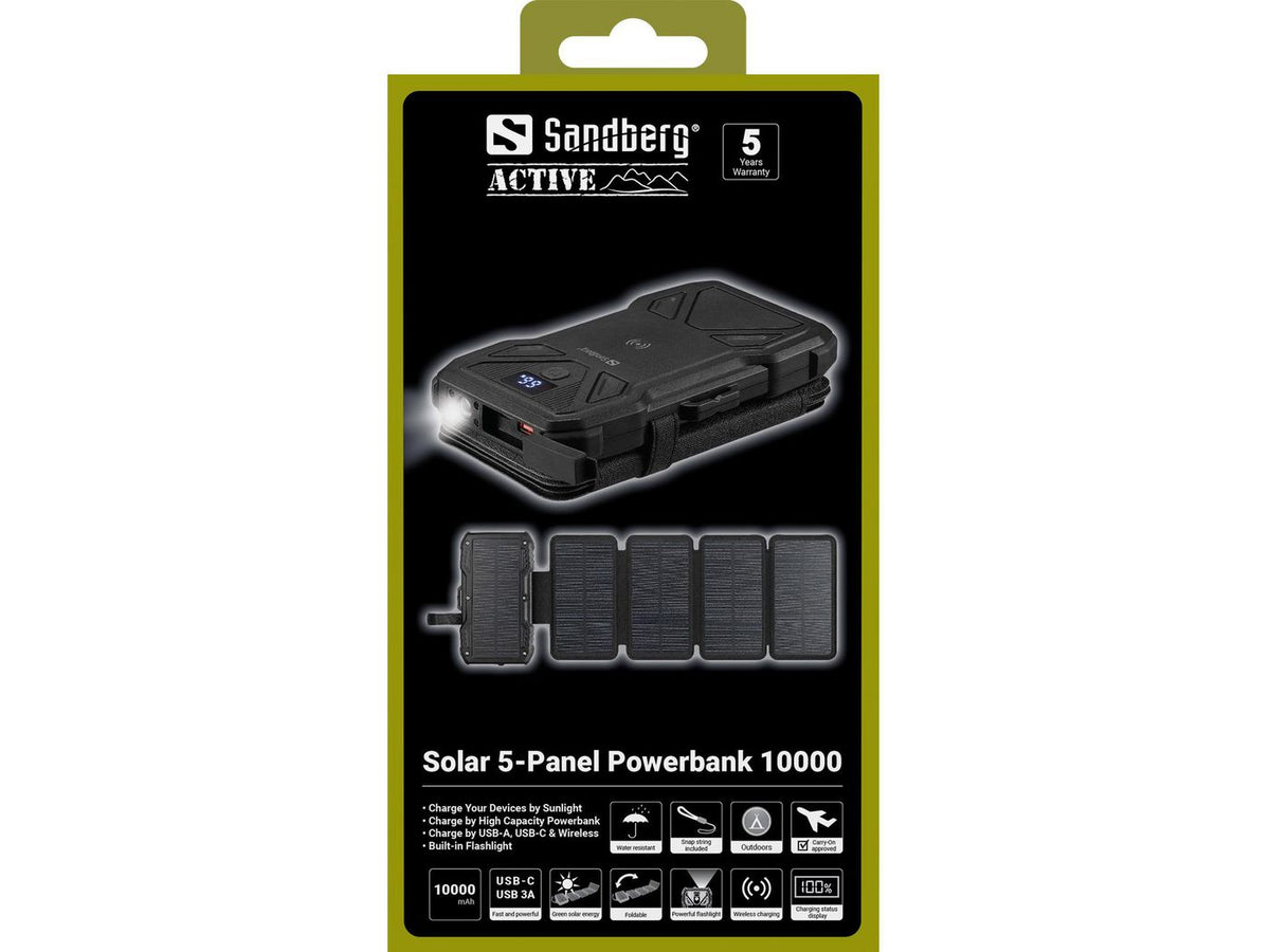Sandberg Solar 5-Panel Powerbank 10.000 mAh