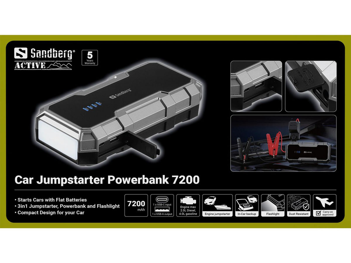 Sandberg Car Jumpstarter Powerbank 7200