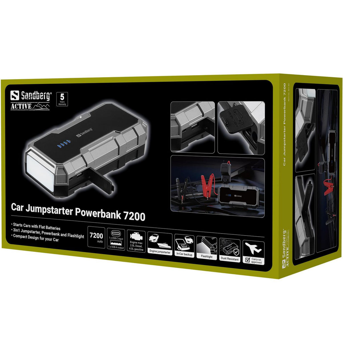 Sandberg Car Jumpstarter Powerbank 7200