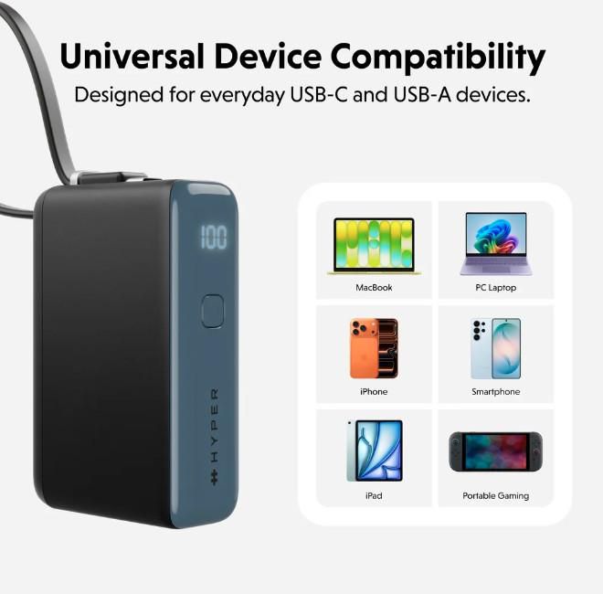 Hyper HyperJuice Flex 10K Power Bank 30W – Oranje