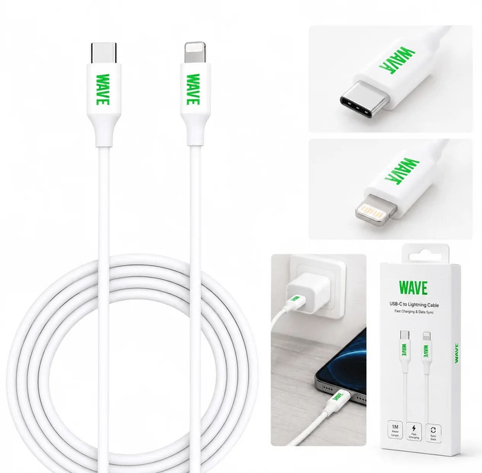 Wave WA-9 USB-C naar Lightning kabel 2m 20W