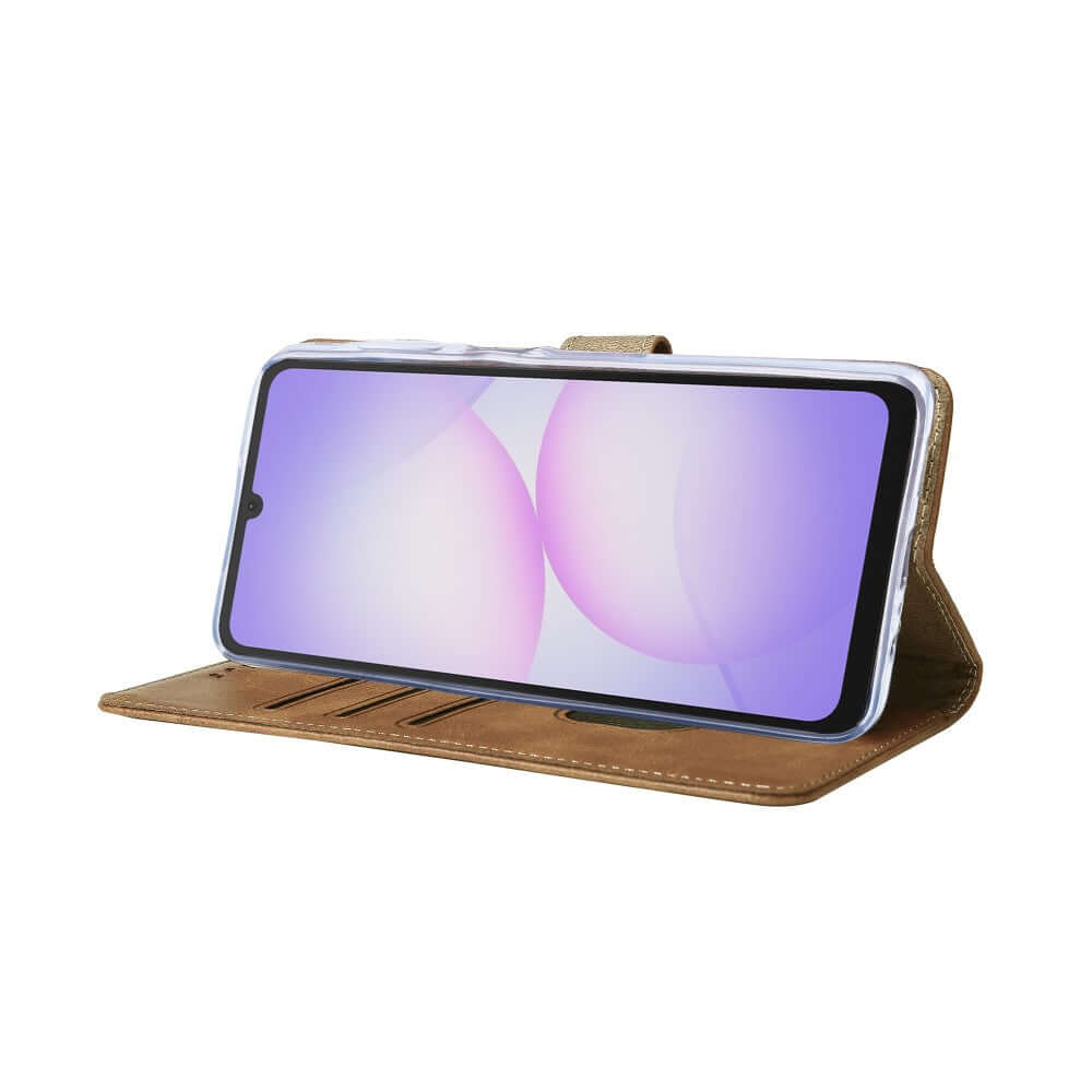 Rixus bookcase voor Samsung Galaxy A07 / A08 – lichtbruin