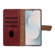 Rixus bookcase voor Samsung Galaxy S25 FE – donkerrood