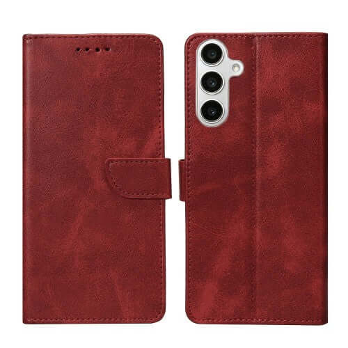 Rixus bookcase voor Samsung Galaxy S24 FE – donkerrood