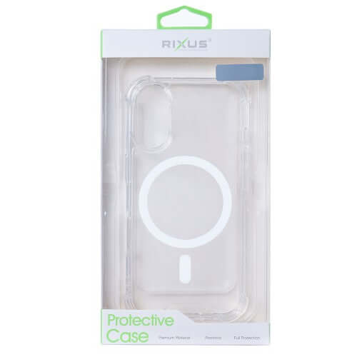 Rixus Anti-Burst hoesje voor Samsung Galaxy S25 Edge – MagSafe-compatibel, transparant