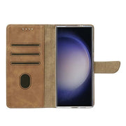Rixus bookcase voor Samsung Galaxy S25 Ultra – lichtbruin