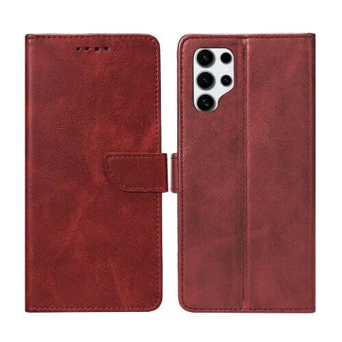 Rixus bookcase voor Samsung Galaxy S25 Ultra – donkerrood