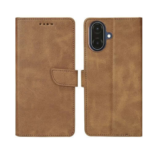 Rixus bookcase voor Samsung Galaxy A07 / A08 – lichtbruin