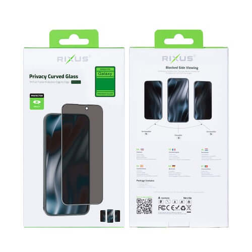 Rixus Privacy Full Curved Edge screenprotector voor Samsung Galaxy A35 / A55