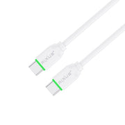 Rixus RXUC18C USB-C naar USB-C snellaadkabel 1m 60W wit – kabeldetail
