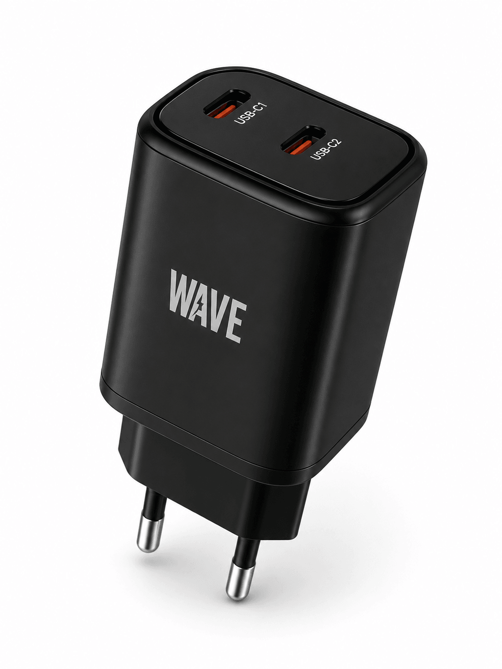 Wave WA-174 Dual USB-C PD Wandlader 35W – Zwart