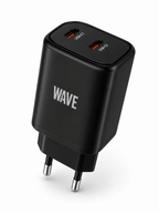 Wave WA-174 Dual USB-C PD Wandlader 35W – Zwart - Laad Centrum