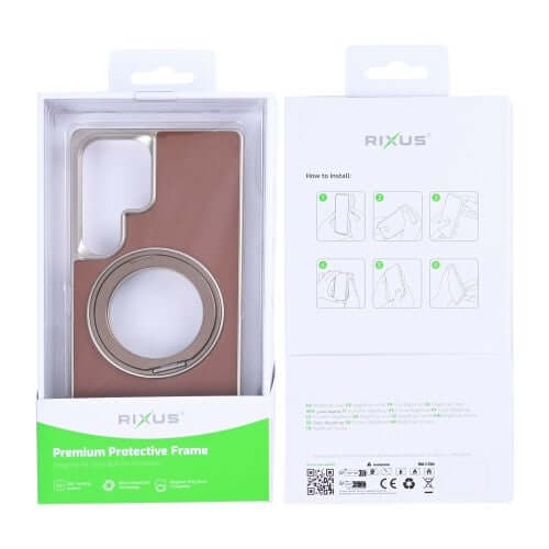 Rixus MagWrap hoesje voor Samsung Galaxy S25 Ultra – bruin