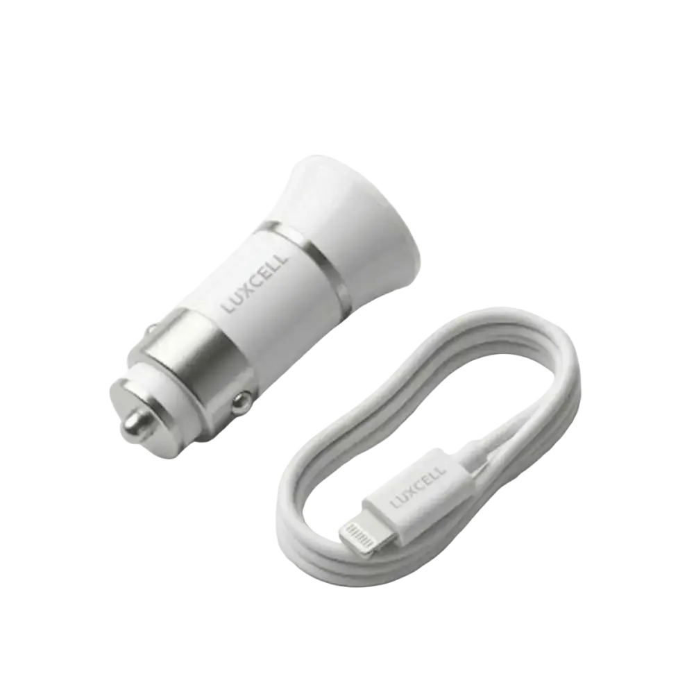 Altijd Snel Opladen met de Dual USB-A Autolader – 3.4A Wit - Auto oplader