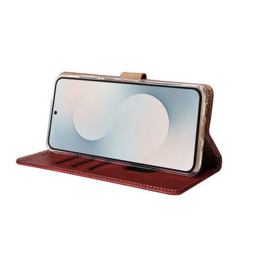 Rixus bookcase voor Samsung Galaxy S25 FE – donkerrood