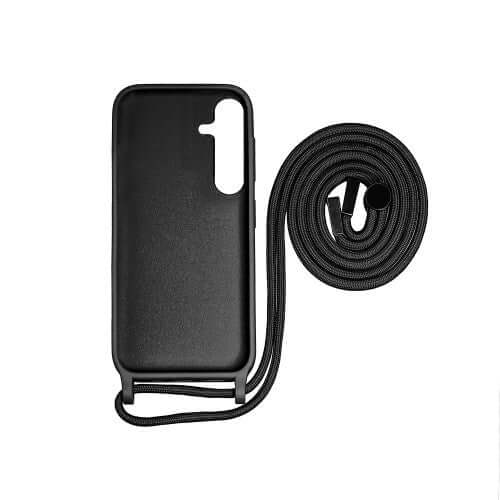 Rixus TPU-hoesje met koord voor Samsung Galaxy A25 5G – zwart
