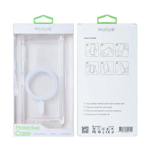 Rixus Anti-Burst MagSafe-compatibel hoesje voor Samsung Galaxy Z Fold6 – transparant
