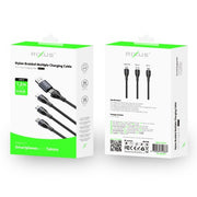 Rixus RXUC23 Two-for-Three multi snellaadkabel zwart – kabeldetail