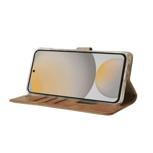 Rixus bookcase voor Samsung Galaxy S24 FE – lichtbruin